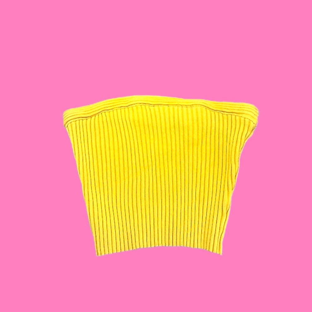 Forever 21 Ribbed Yellow Crop Top
